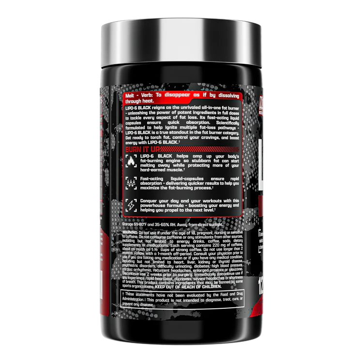 چربی سوز لیپوسیکس 6 بلک ناترکس 120 عدد Nutrex Lipo-6 Black 2 چربی سوز لیپوسیکس 6 بلک ناترکس 120 عدد Nutrex Lipo-6 Black - Image 2