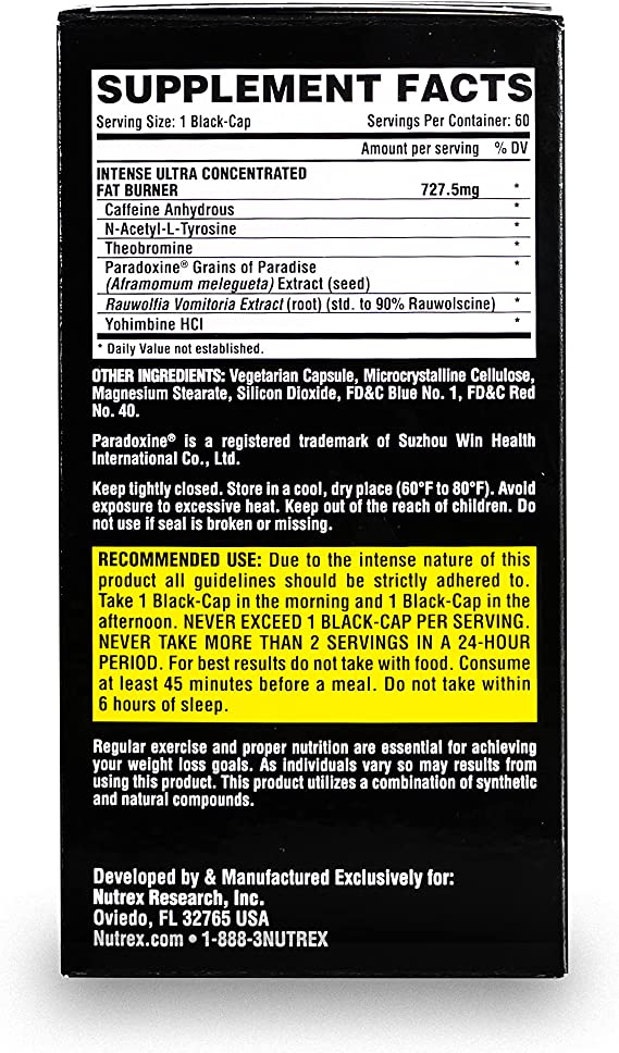 لیپو 6 بلک اینتنس ناترکس 60 عددی LIPO-6 BLACK INTENSE Ultra Concentrate 13 لیپو 6 بلک اینتنس ناترکس