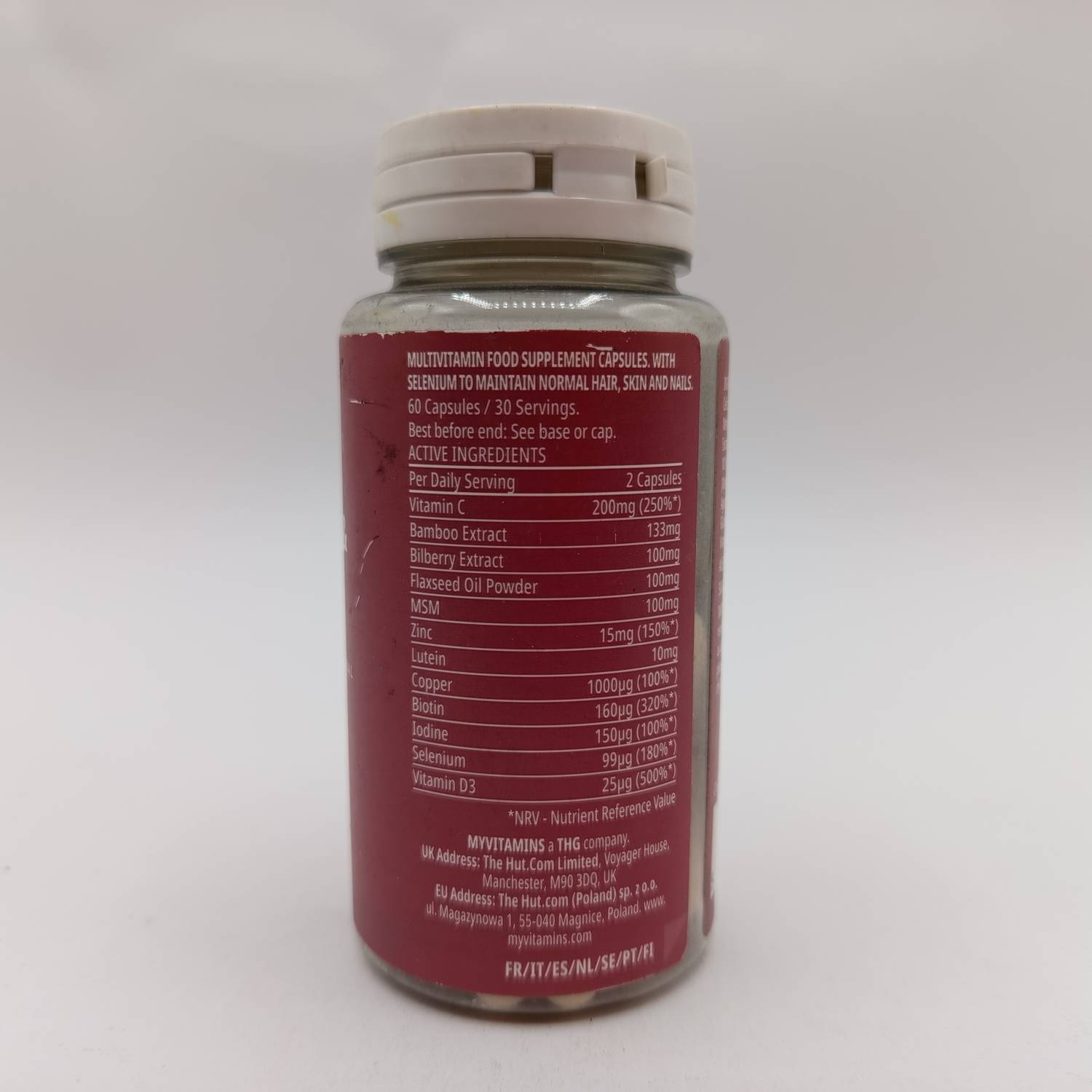 هیر اسکین نیلز مای ویتامینز 60 عدد Myvitamins Hair Skin Nails 3 هیر اسکین نیلز مای ویتامینز 60 عدد Myvitamins Hair Skin Nails