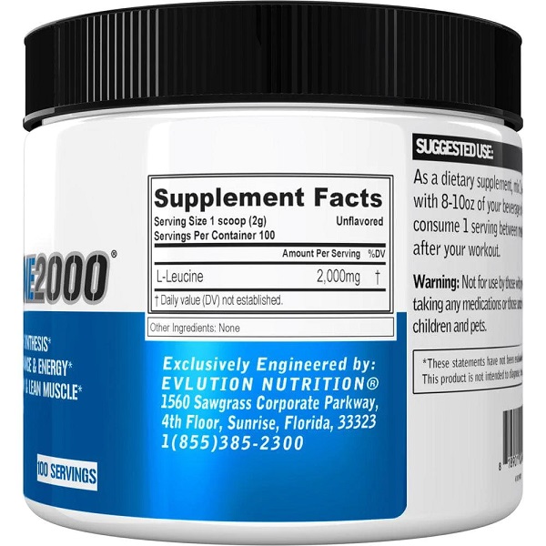 ال لوسین 2000 ای وی ال EVLution Nutrition L-Leucine 2000 3 ال لوسین 2000 اولوشن ناتریشن EVLution Nutrition L-Leucine2000