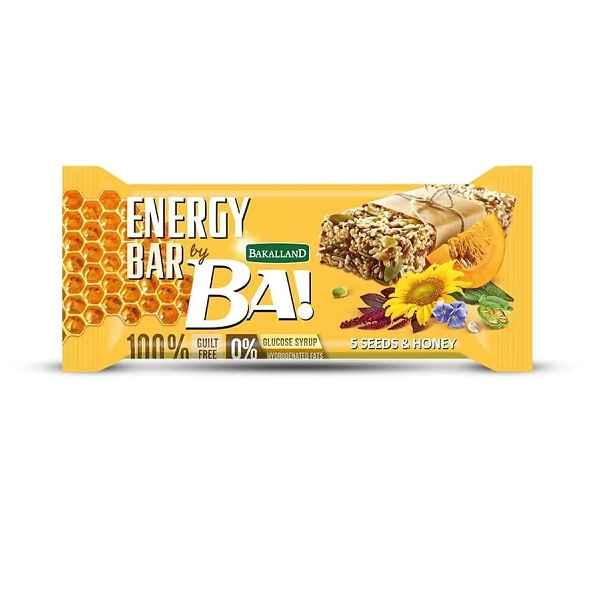 انرژی بار غلات پنج دانه و عسل باکالند 6.1 گرم پروتئین Bakalland Energy Bar With 5 Seeds And Honey 1 انرژی بار غلات پنج دانه و عسل باکالند 6.1 گرم پروتئین Bakalland Energy Bar With 5 Seeds And Honey