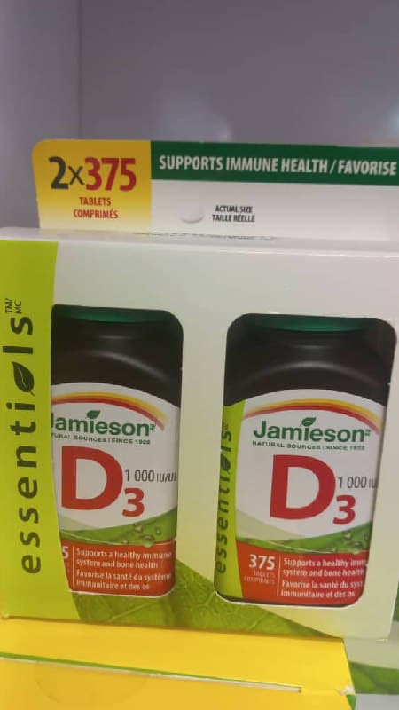 ویتامین دی 3 جمیسون Jamieson Vitamin D3 1000IU 5 ویتامین دی 3 جمیسون Jamieson Vitamin D3