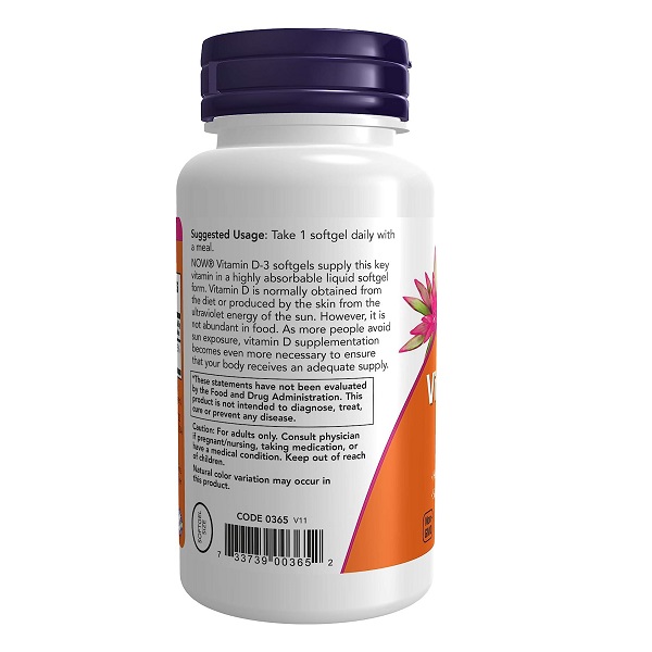 ویتامین دی 3 ناو NOW Vitamin D-3 1000 IU 6 ویتامین دی 3 ناو NOW Vitamin D-3 1000 IU