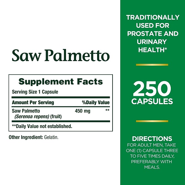 عصاره نخل اره ای نیچرز بونتی Nature's Bounty Saw Palmetto 450 mg 7 عصاره نخل اره ای نیچرز بونتی Nature's Bounty Saw Palmetto 450 mg
