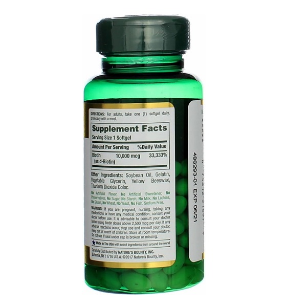 بیوتین 10000 میکروگرم نیچرز بونتی 120 عددی Nature's Bounty Biotin 7 بیوتین 10000 میکروگرم نیچرز بونتی 120 عددی Nature's Bounty Biotin