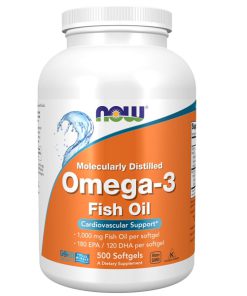 روغن ماهی امگا 3 ناو 500 عددی NOW Omega-3 Fish Oil
