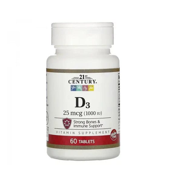 ویتامین دی سنتری 21st Century Vitamin D3 25mcg (1000 IU) 1 ویتامین دی سنتری 21st Century Vitamin D3 25mcg (1000 IU)