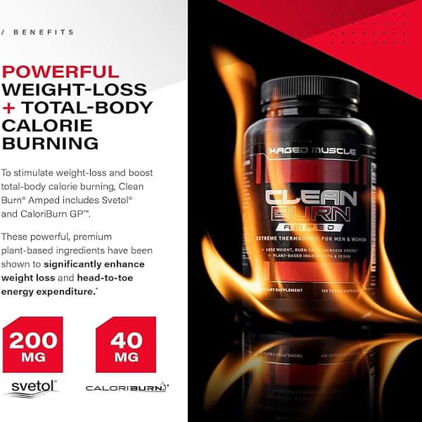 چربی سوز کلین برن کیجد Kaged Clean Burn Amped 3 چربی سوز کلین برن کیجد Kaged Clean Burn Amped