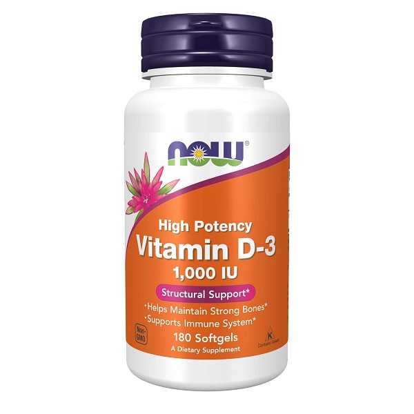 ویتامین دی ناو 180 عددی Now Vitamin D3 1000 IU 1 ویتامین دی ناو 180 عددی Now Vitamin D3 1000 IU