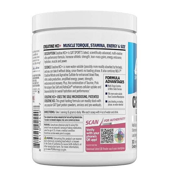 کراتین اچ سی ال پلاس گت اسپرت GAT Sport Creatine HCI+ 2 کراتین اچ سی ال پلاس گت اسپرت GAT Sport Creatine HCI+