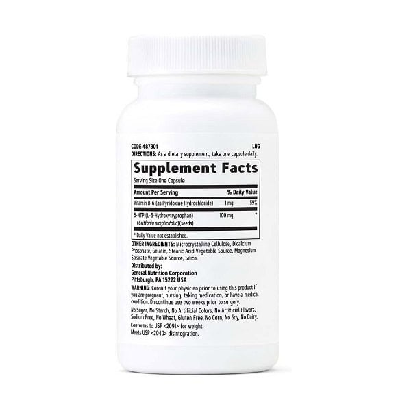 5-هیدروکسی تریپتوفان جی ان سی GNC 5-HTP 100mg 2 5-هیدروکسی تریپتوفان جی ان سی GNC 5-HTP 100mg