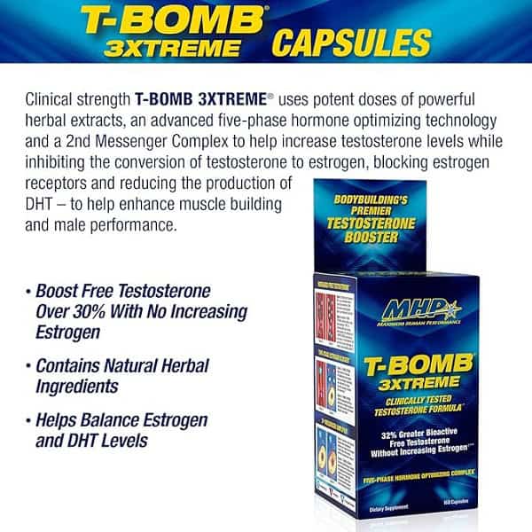 تی بمب ام اچ پی MHP T-Bomb 3xtreme Clinically Tested 5 تست بوستر ماکزیمم هامن پرفورمنس MHP T-Bomb 3xtreme Clinically Tested