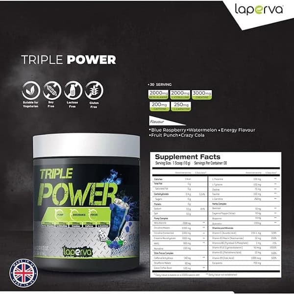 تریپل پاور لاپروا Laperva Triple Power Pre-Workout 3 تریپل پاور لاپروا Laperva Triple Power Pre-Workout