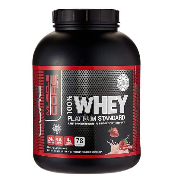وی ماسل کور Muscle Core 100% WHEY PLATINUM STANDARD 1 وی ماسل کور Muscle Core 100% WHEY PLATINUM STANDARD