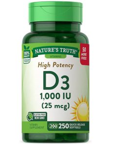ویتامین دی نچرالز تریث Nature's Truth Vitamin D3 1000 IU