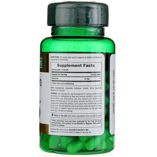 ملاتونین نیچرز بونتی 60 کپسول Nature's Bounty Melatonin 10mg 5 ملاتونین نیچرز بونتی 60 کپسول Nature's Bounty Melatonin 10mg