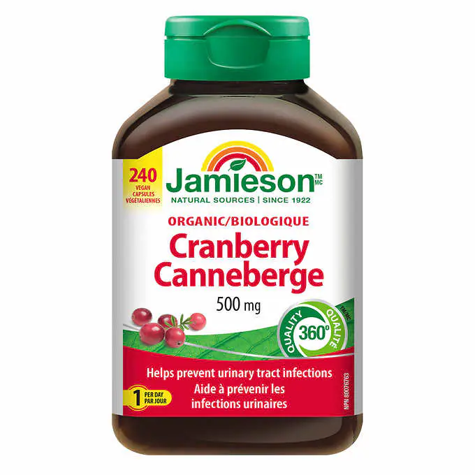 کرن بری ارگانیک جمیسون 500 میلی گرم Jamieson Organic Cranberry 500mg 1 کرن بری ارگانیک جمیسون 500 میلی گرم 24 عدد Jamieson Organic Cranberry 500mg