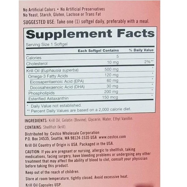 روغن کریل کرکلند 500 میلی گرم 180 عدد Kirkland Signature Krill Oil 4 روغن کریل کرکلند 500 میلی گرم 160 عدد Kirkland Signature Krill Oil