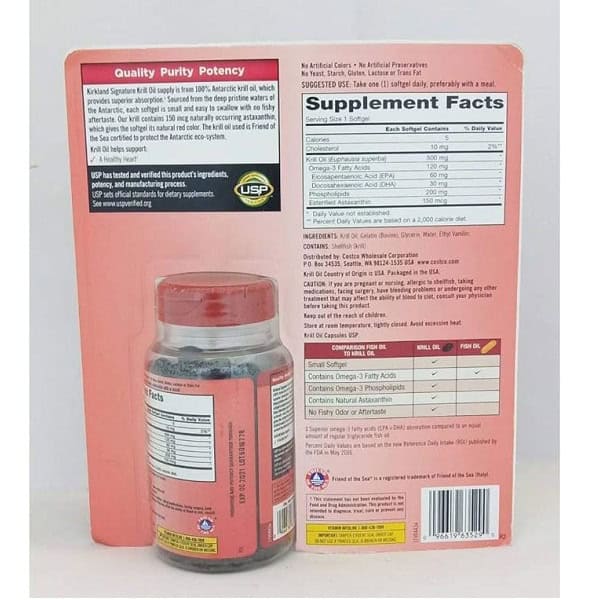 روغن کریل کرکلند 500 میلی گرم 180 عدد Kirkland Signature Krill Oil 6 روغن کریل کرکلند 500 میلی گرم 160 عدد Kirkland Signature Krill Oil