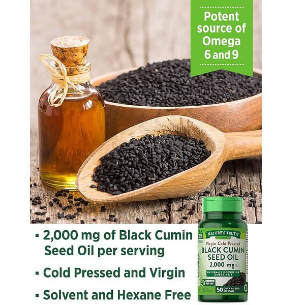 روغن سیاه دانه نیچرز تریث Nature's Truth Black Cumin Seed Oil 2000 mg 3 روغن سیاه دانه نیچرز تریث Nature's Truth Black Cumin Seed Oil 2000 mg