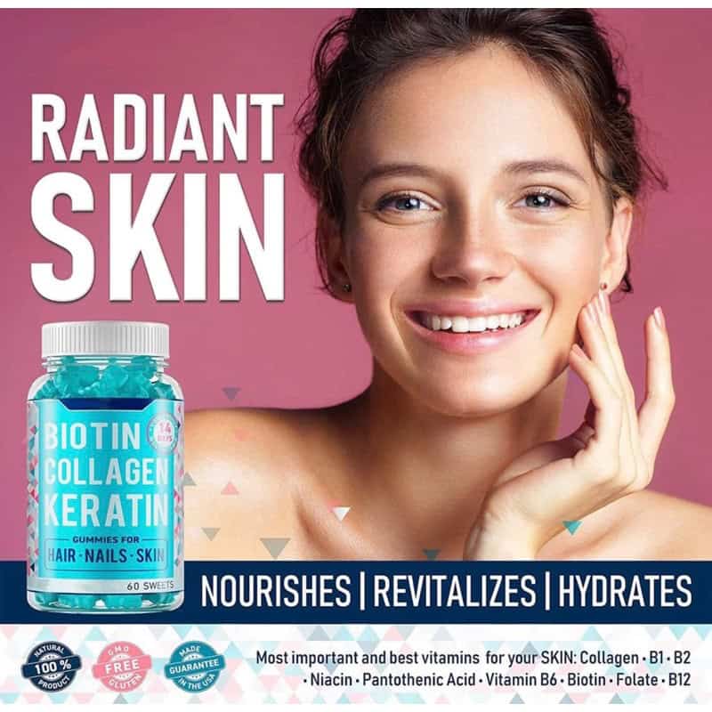 پاستیل بیوتین کلاژن کراتین Biotin Collagen Keratin 3 پاستیل بیوتین کلاژن کراتین Biotin Collagen Keratin