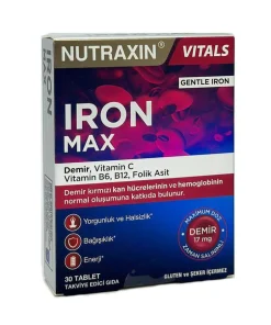 قرص آهن ایرون مکس نوتراکسین 30 عدد Nutraxin Vitals Iron Max