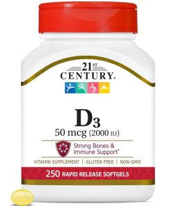 ویتامین دی سنتری 250 عدد 21st Century D3 2000 IU
