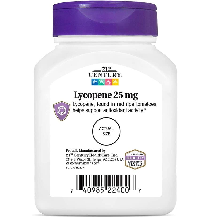 لیکوپن سنتری خارجی اورجینال 25 میلی گرم 60 عدد 21st Century Lycopene 3 لیکوپن سنتری 25 میلی گرم 60 عدد 21st Century Lycopene