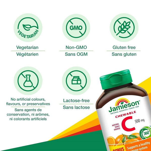 ویتامین سی جمیسون 500 میل 120 عددی Jamieson Vitamin C 4 ویتامین سی جمیسون 500 میل 120 عدد طعم پرتقال Jamieson Vitamin C