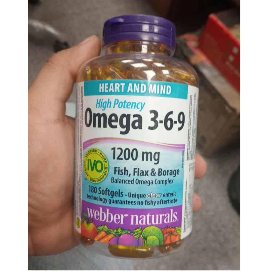 امگا 369 وبر نچرالز 1200 میلی گرم Webber Omega 3-6-9 4 امگا 369 وبر نچرالز 1200 میلی گرم 180 عدد Webber Naturals Omega 3-6-9