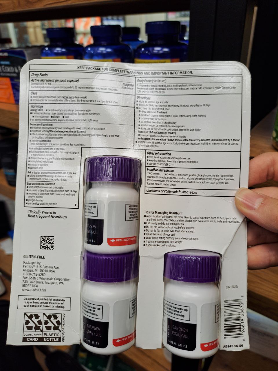 اسومپرازول منیزیم کرکلند Kirkland Esomeprazole Magnesium 3 اسومپرازول منیزیم کرکلند Kirkland Esomeprazole Magnesium