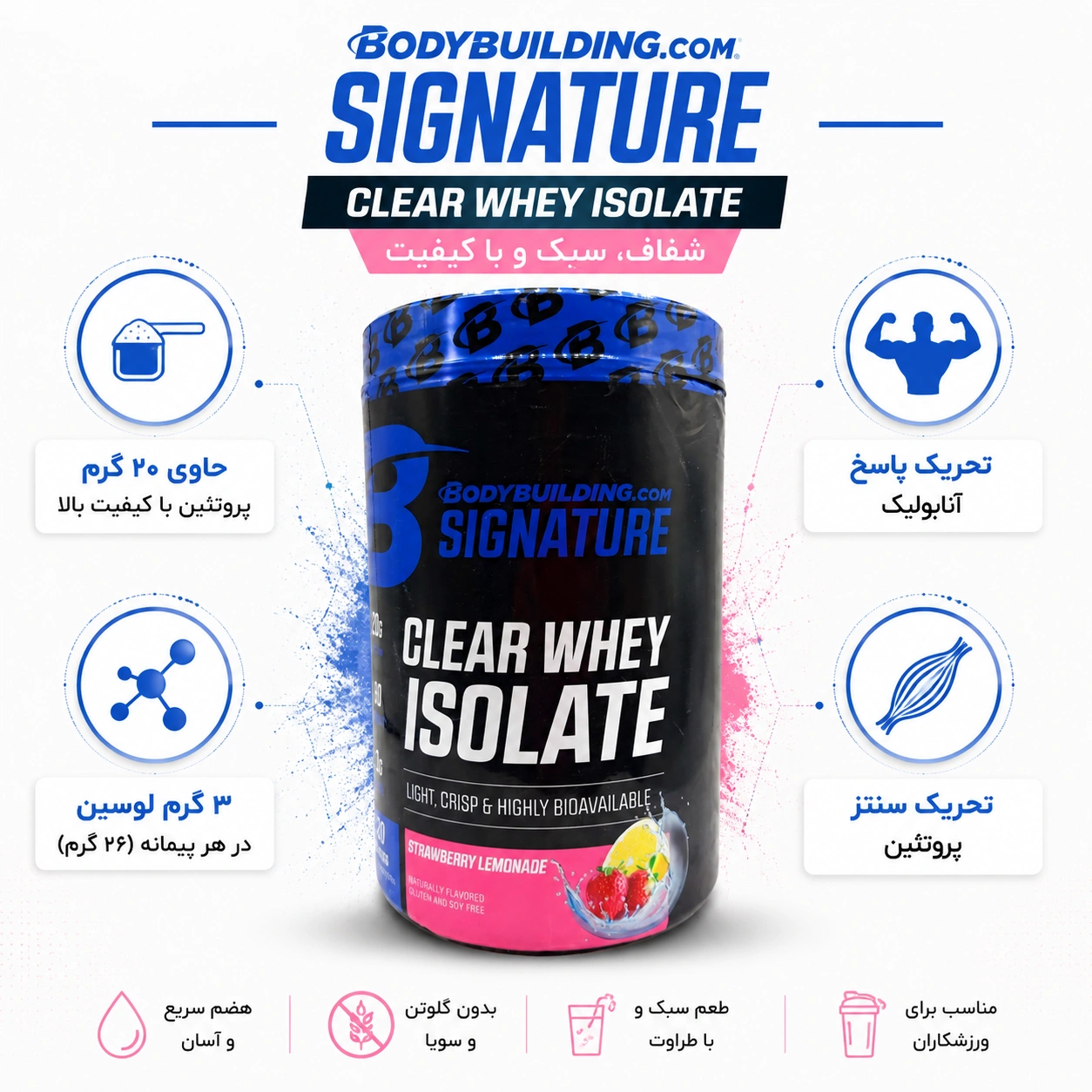 کلیر وی ایزوله بادی بیلدینگ Bodybuilding Clear Whey Isolate