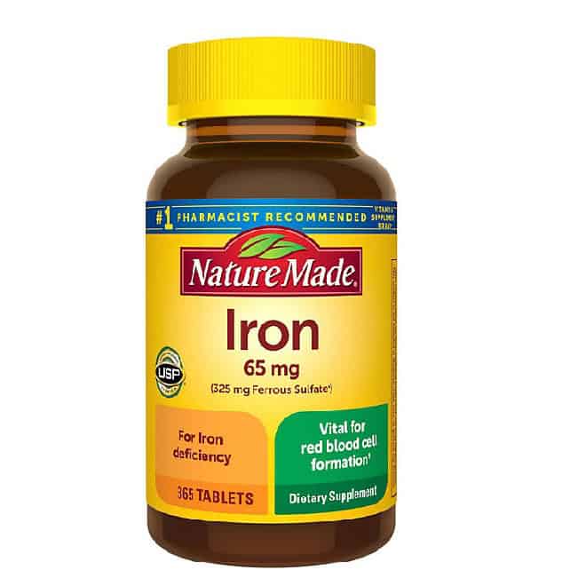آهن 65 میلی گرم نیچرمید Nature Made Iron 65 mg Tablets 1 آهن 65 میلی گرم نیچرمید