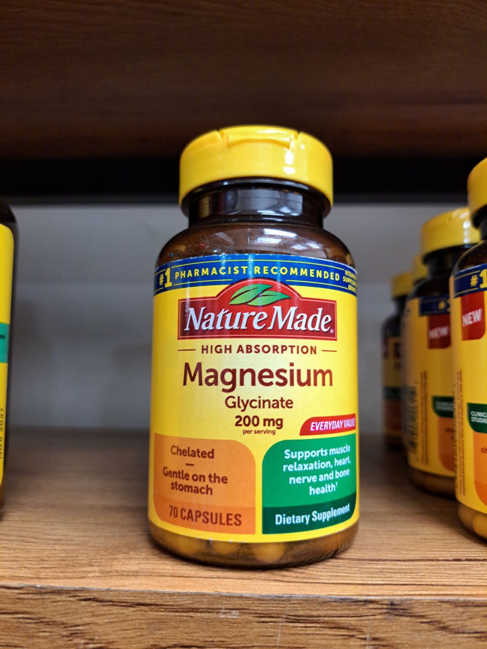 منیزیم گلیسینات 200 میلی گرم نیچرمید High Absorption Magnesium Glycinate Capsules 200 mg Nature Made 2 منیزیم گلیسینات 200 میلی گرم نیچرمید High Absorption Magnesium Glycinate Capsules 200 mg Nature Made