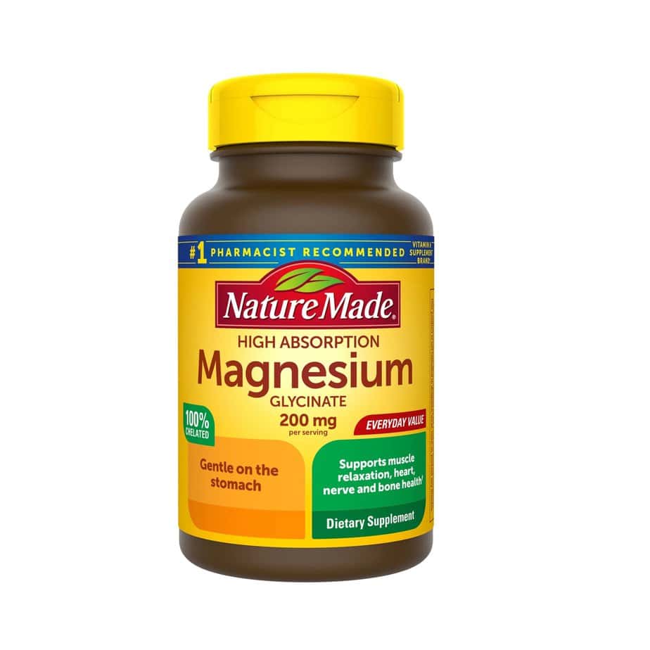 منیزیم گلیسینات 200 میلی گرم نیچرمید High Absorption Magnesium Glycinate Capsules 200 mg Nature Made 1 منیزیم گلیسینات 200 میلی گرم نیچرمید