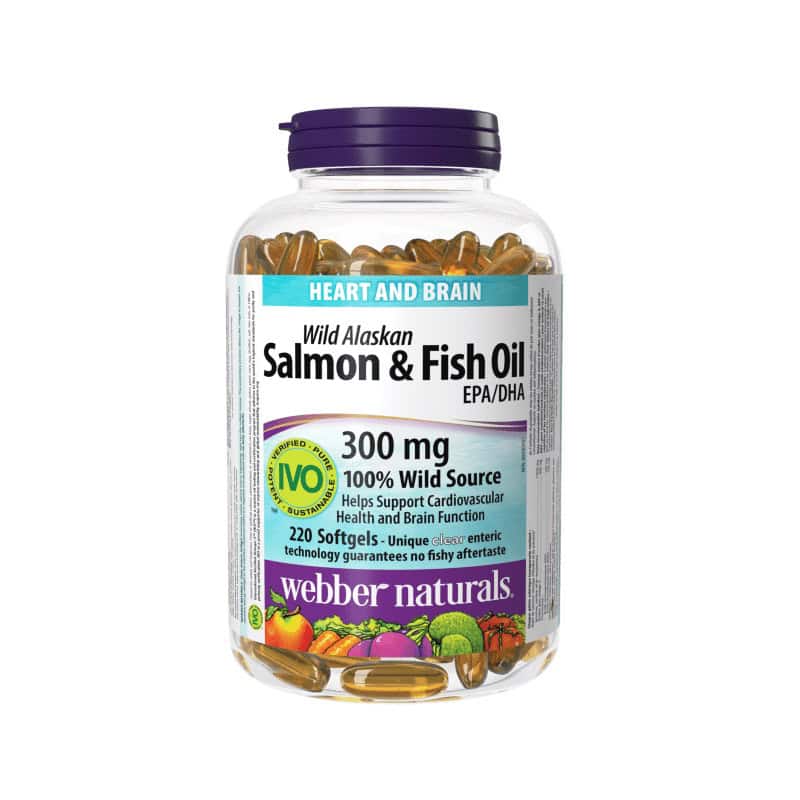 روغن ماهی سالمون آلاسکا آزاد وبر نچرالز 220 عددی Webber Naturals Wild Alaskan Salmon Oil 1 روغن ماهی سالمون آلاسکا آزاد وبر نچرالز