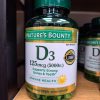 ویتامین د3 نیچرز بونتی 400 عددی Nature’s Bounty Vitamin D3 125 mcg