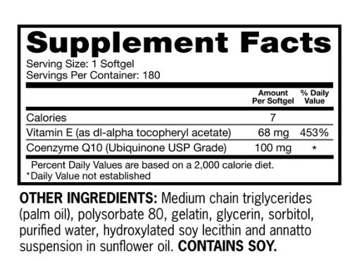 کوکیو10 اولترا کیونول 180 عددی Qunol Ultra CoQ10 100 mg 2 کوکیو10 اولترا کیونول 180 عددی