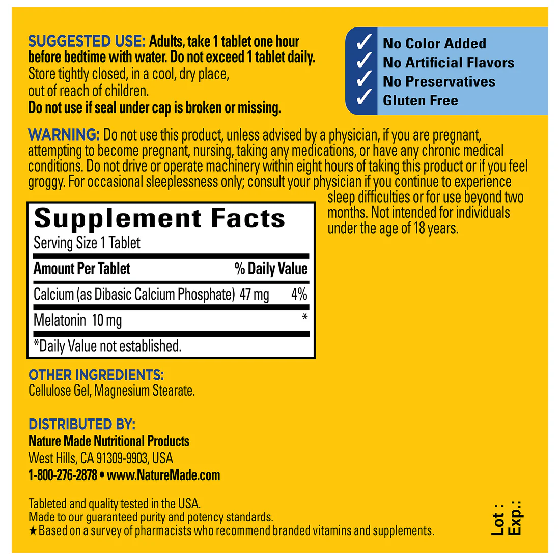 قرص ملاتونین نیچرمید 10 میلی گرم 70 عدد Nature Made Melatonin 8 ملاتونین نیچرمید 10 میلی گرم 70 عدد برای درمان کم خوابی