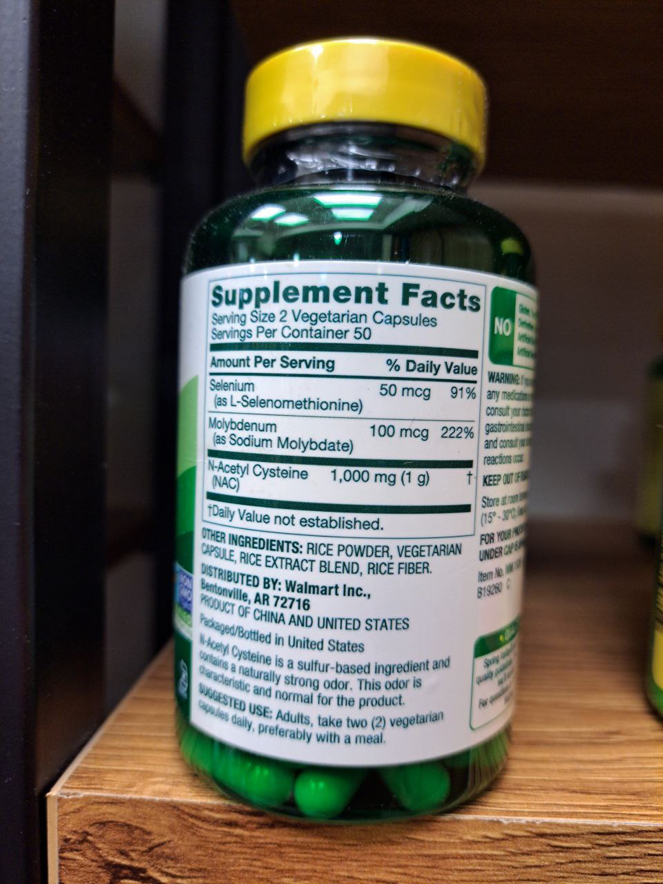 ان استیل ال سیستئین اسپرینگ والی Spring Valley NAC 1000mg 6 ان استیل ال سیستئین NAC اسپرینگ والی 100 عددی Spring Valley NAC N-Acetyl Cysteine 1,000mg