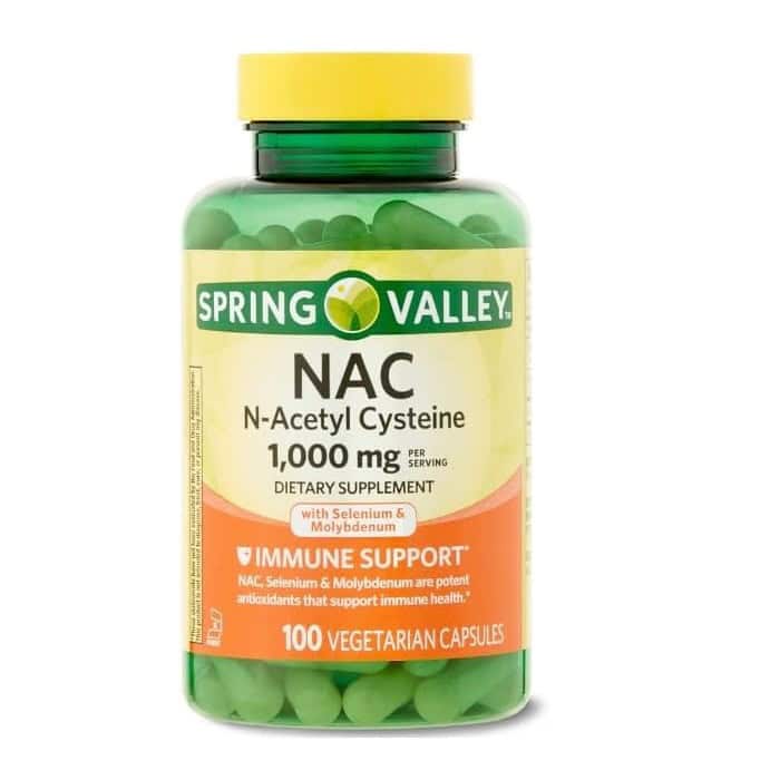 ان استیل ال سیستئین اسپرینگ والی Spring Valley NAC 1000mg 1 ان استیل ال سیستئین NAC اسپرینگ والی