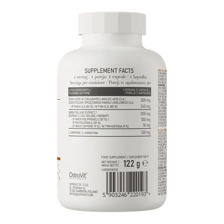 سی ال ای و چای سبز و ال کارنیتین اوستروویت 90 عددی OstroVit CLA + Green Tea + L-carnitine 2 سی ال ای و چای سبز و ال کارنیتین اوستروویت