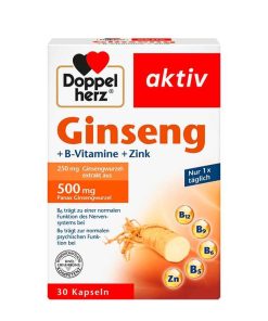 کپسول جینسینگ و ویتامین ب دُوپل‌هرْتس 30 عددی Doppelherz Ginseng B Vitamin