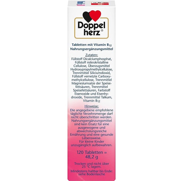 ویتامین ب 12 دُوپلهرْتس Doppelherz Vitamin B12 500 3 ویتامین ب 12 دُوپلهرْتس Doppelherz Vitamin B12 500