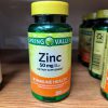 زینک اسپرینگ والی 200 عددی Spring Valley Zinc Caplets, 50 mg 5 زینک اسپرینگ والی 200 عددی Spring Valley Zinc Caplets, 50 mg