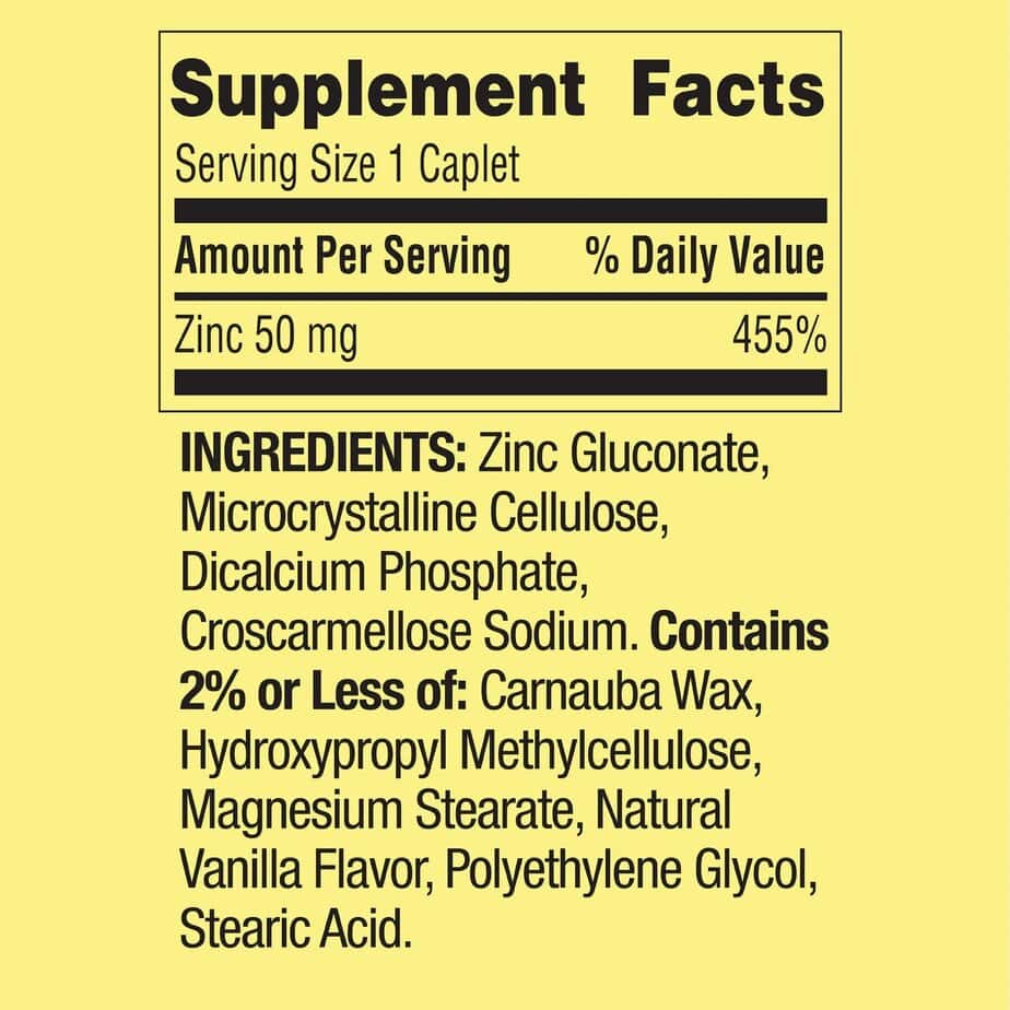 زینک اسپرینگ والی 200 عددی Spring Valley Zinc Caplets, 50 mg 4 زینک اسپرینگ والی 200 عددی