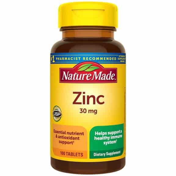 قرص زینک نیچرمید خارجی اصل Nature Made Zinc 30mg 1 زینک نیچرمید 100 عددی