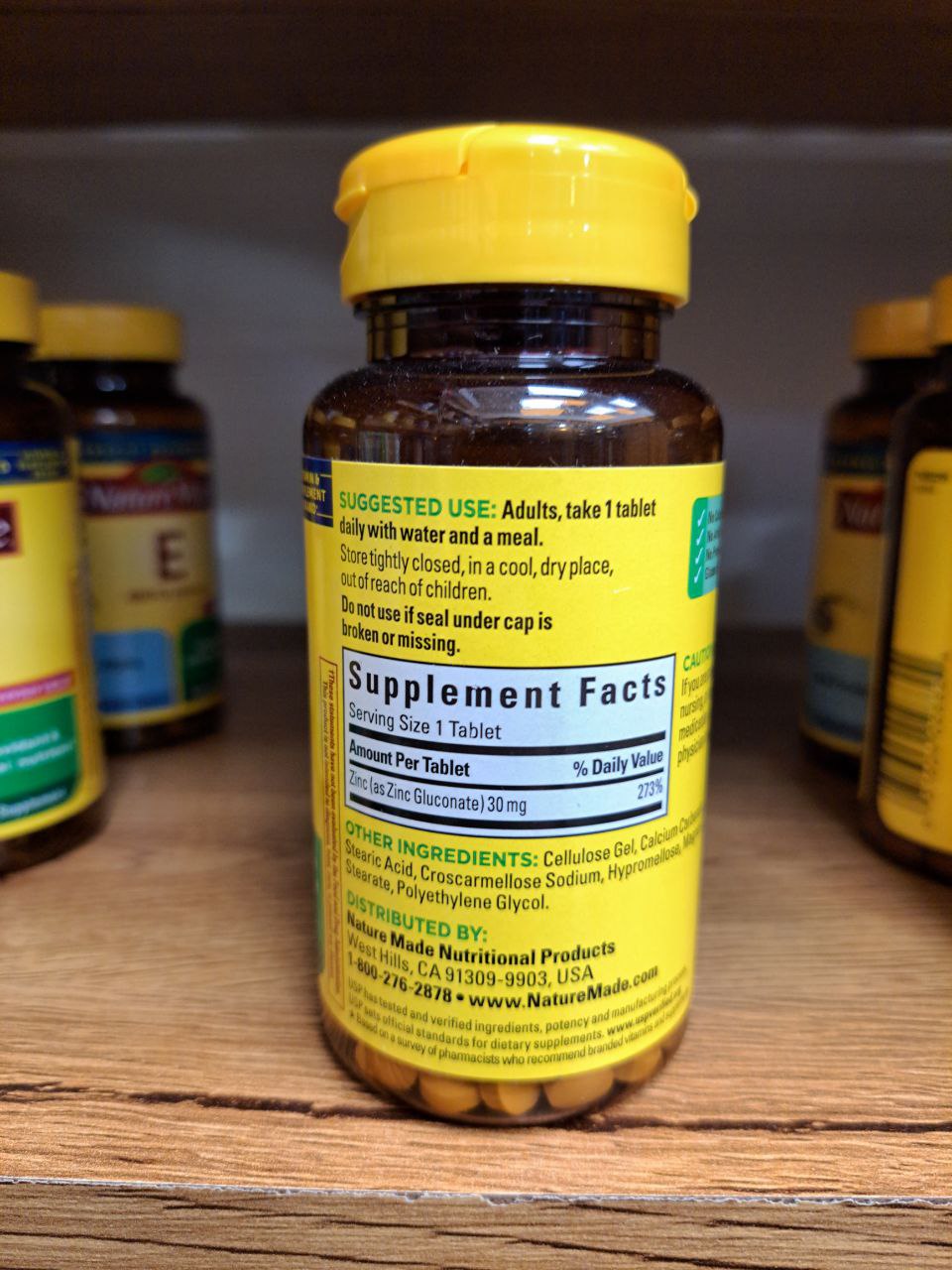 قرص زینک نیچرمید خارجی اصل Nature Made Zinc 30mg 6 زینک نیچرمید 100 عددی Nature Made Zinc 30 mg Tablets