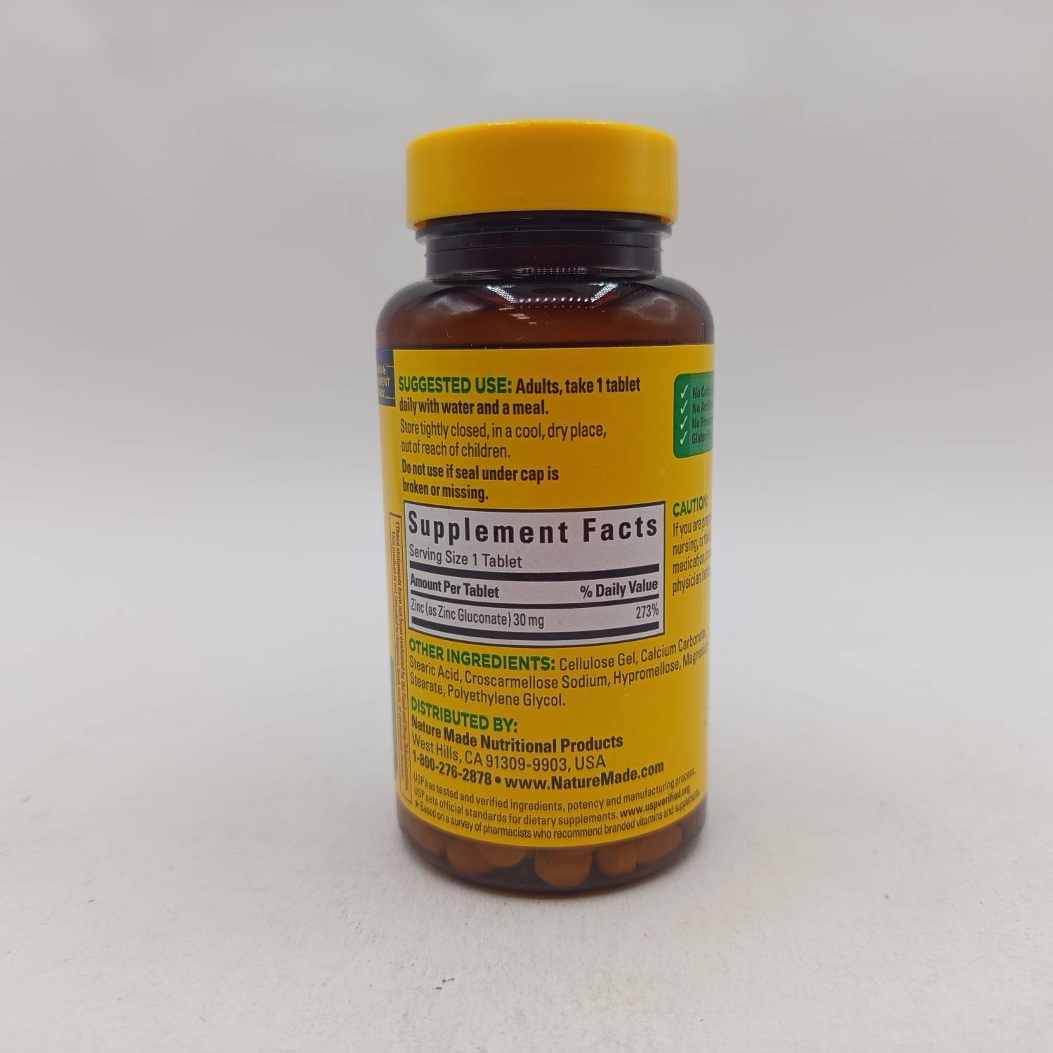 قرص زینک نیچرمید خارجی اصل Nature Made Zinc 30mg 3 قرص زینک نیچرمید خارجی اصل Nature Made Zinc 30mg