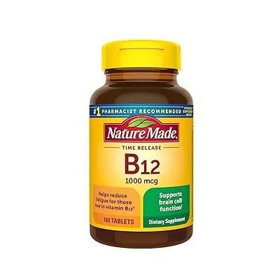 قرص ویتامین B12 نیچرمید Nature Made Vitamin B12 1000mcg 1 قرص ویتامین ب12 نیچرمید 160 عددی
